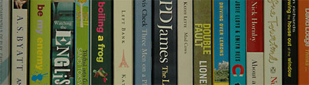Book spines photo by Flickr user Pudontour