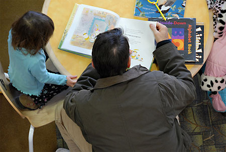 Reading together, from Fairfax County Public Library