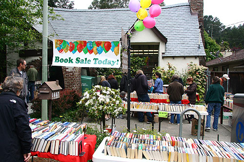 Friend of Montclair Library set up for the book sale