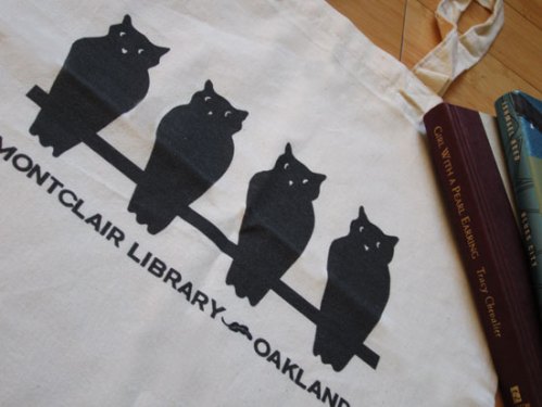 Close-up of FOML tote bag
