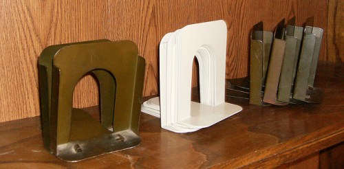 Metal booksends - photo by Manchester Library
