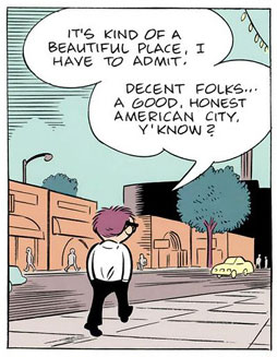 Panel from Daniel Clowes' graphic novel 'Wilson'