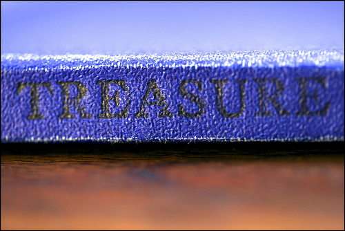 Treasure Island book spine photo by Jenni Douglas