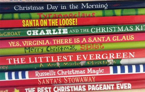Christmas book stack from HarperCollins Children's