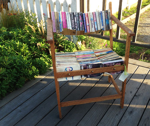 Chair made from paperback books