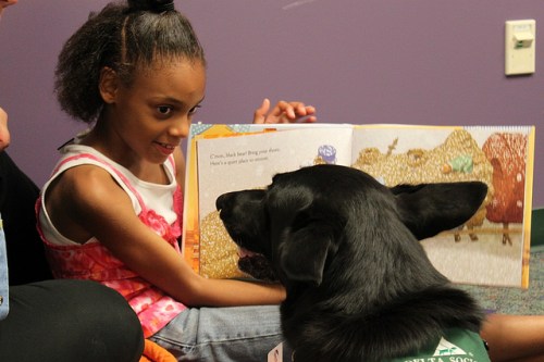 PAWS reading photo by Allen County (IN) Public Library via Flickr